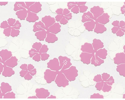 Film d'impression à l'eau fleurs rose vif CD-280 100 x 50 cm Papier peint avec motif de fleurs d''hibiscus