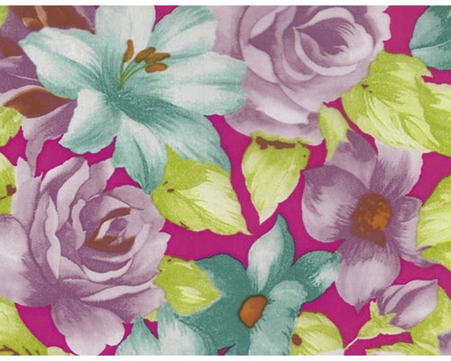 Film d'impression à l'eau fleurs multicolore CD-56-1 100 x 50 cm Papier peint à fleurs avec motif de roses et de lys