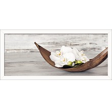 Gerahmtes Bild Asian Flower 60x130 cm