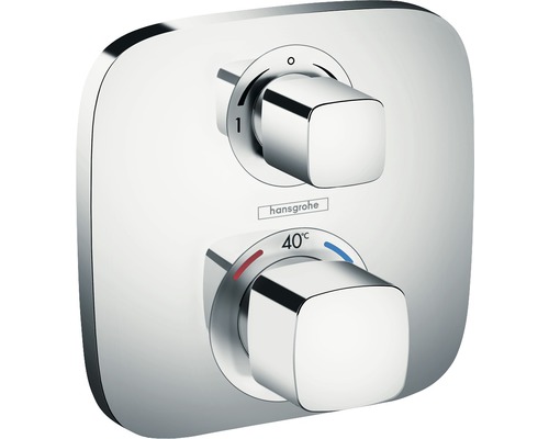 Colonne de douche encastrée avec pommeau de douche et douchette hansgrohe Croma Select E chrome brillant 27294000