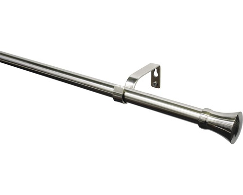 Ensemble de tringles à rideaux télescopique Pisa aspect inox 190-340 cm Ø 16/19 mm