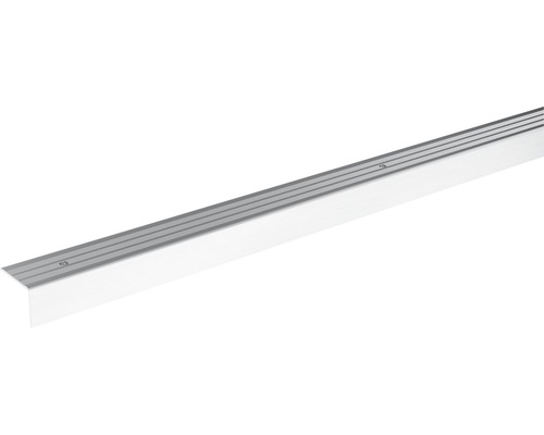 SKANDOR Treppenkantenprofil silber eloxiert gelocht 20x24,5x900 mm Treppenkantenprofil aus Aluminium mit Schrauben