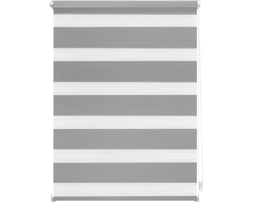 Store enrouleur double gris avec rayures horizontales