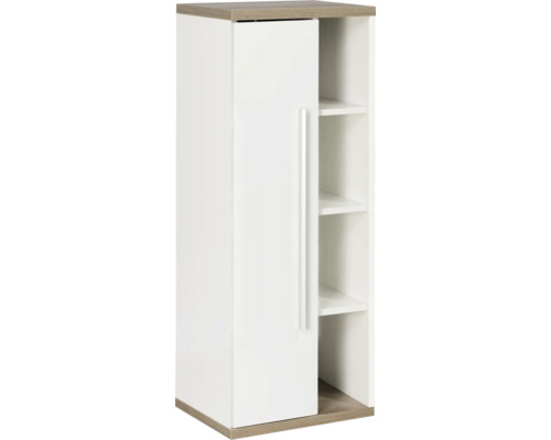 Armoire midi FACKELMANN Stanford blanc haute brillance 106x42x32 cm 80033