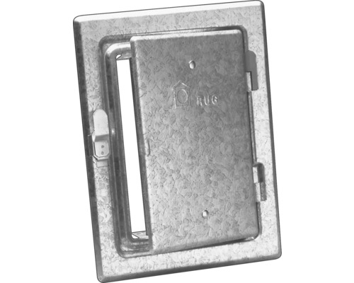 Porte de cheminée tôle d'acier zinguée avec fermeture à levier 230 mm x 295 mm Trappe de visite en métal avec fermeture