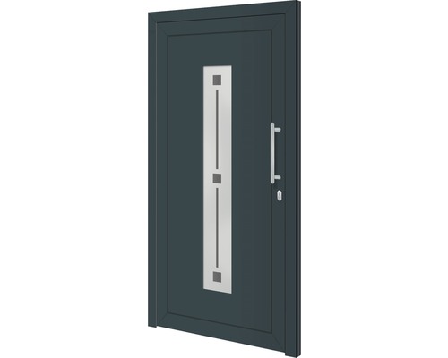 Porte d'entrée aluminium Nevada anthracite 1100 x 2100 mm droite