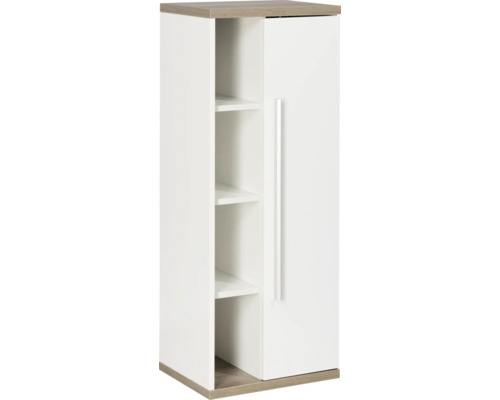 Armoire midi FACKELMANN Stanford blanc haute brillance 106x42x32 cm 80043