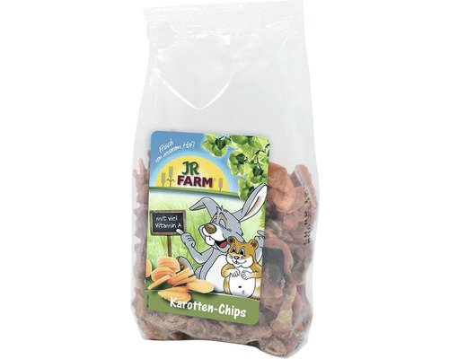 Nourriture pour rongeurs JR Farm chips de carottes, 125 g Sachet de chips de carottes pour petits animaux
