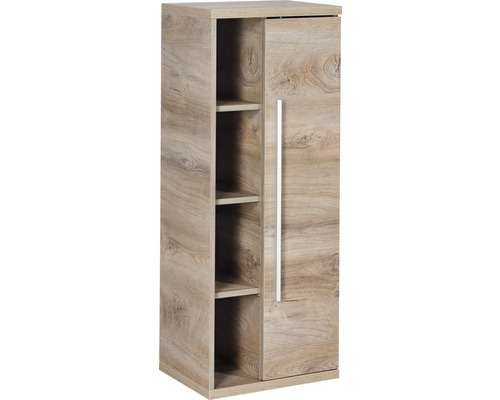 Armoire midi FACKELMANN Stanford chêne 106x42x32 cm 80047 Armoire avec étagères ouvertes et une porte