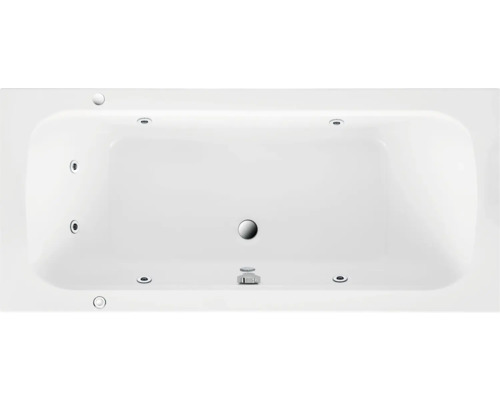 Baignoire balnéo OTTOFOND Sakara 75 x 170 cm blanc brillant 63501 Baignoire rectangulaire avec fonction tourbillon vue de dessus