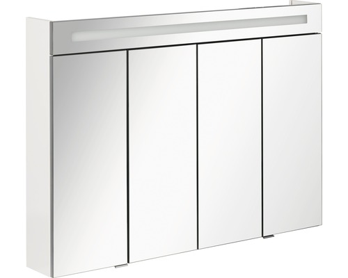 Armoire de toilette FACKELMANN 110 x 16,5 x 78,5 cm blanc à haute brillance 4 portes led IP 20