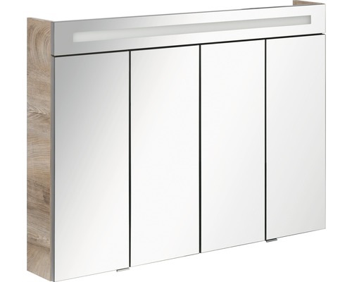 Armoire de toilette FACKELMANN 110 x 16,5 x 78,5 cm chêne 4 portes led IP 20