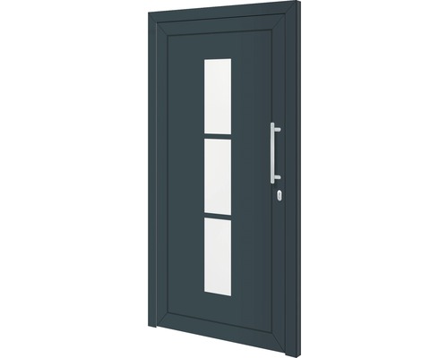 Porte d'entrée aluminium Dakota anthracite 1100 x 2100 mm droite