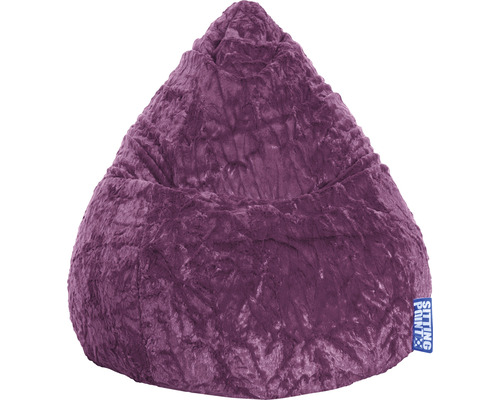 Pouf coussin Sitting Point Beanbag Fluffy XL env. 220 litres aubergine 70x110 cm Pouf violet en tissu