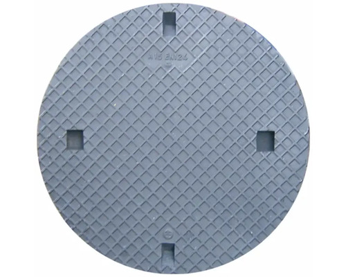 Couvercle de regard rond avec motif en damier