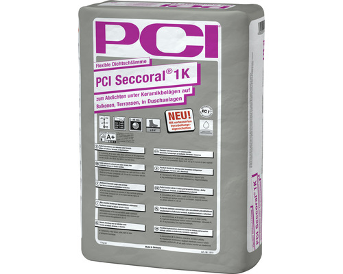Revêtement d'étanchéité flexible PCI Seccoral® 1K pour étanchéifier gris 15 kg-0