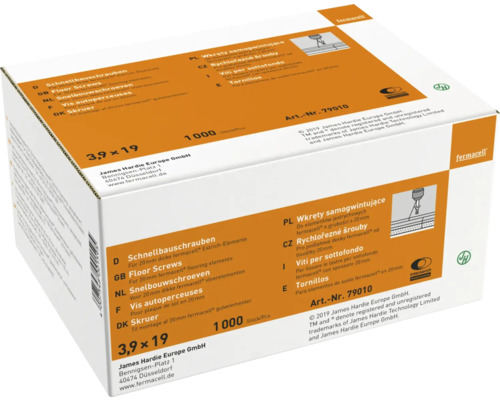 Paquet de vis de construction rapide Fermacell 3,9 x 19