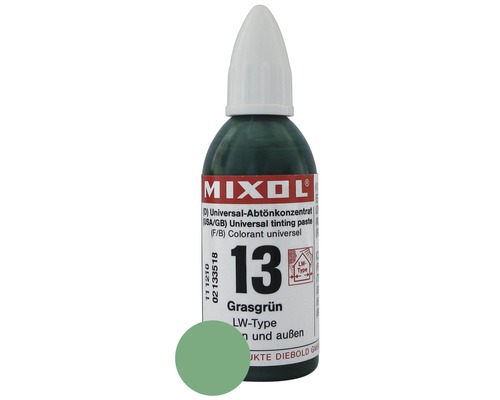 Concentré de colorant MIXOL® 13 vert gazon 20 ml Pâte colorante universelle Mixol vert gazon pour mélange de couleurs