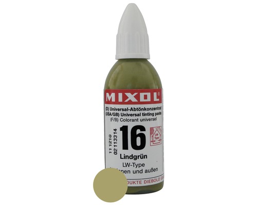 Concentré de colorant MIXOL® 16 vert tilleul 20 ml Pâte colorante vert tilleul concentrée universelle Mixol