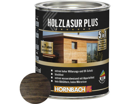 Lasure pour bois HORNBACH Plus bois d’ébène 750 ml