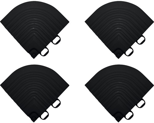 Eckteil Klickfliese 6,2x6,2 cm 4 Stück schwarz