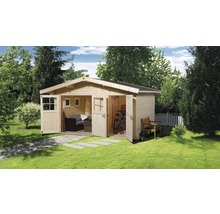 Gartenhaus weka mit Fußboden und Geräteraum 460 x 320 cm natur