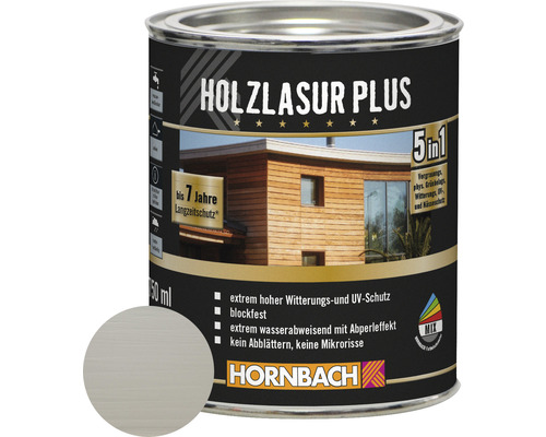 Lasure pour bois HORNBACH Plus gris argent 750 ml