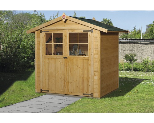 Abri de jardin weka avec plancher 240 x 171 cm lasuré Abri de jardin en bois avec double porte et fenêtres