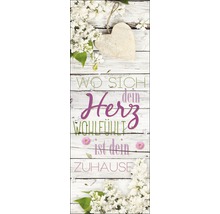 Panneau décoratif en bois avec coeur et citation