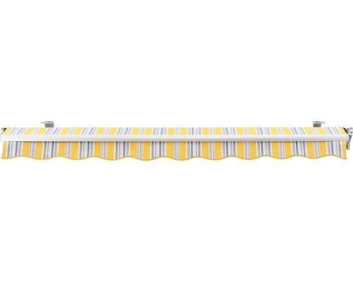 Store banne avec tissu de store rayé jaune