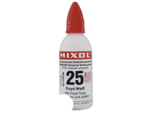 Concentré de colorant MIXOL® 25 Oxyde blanc 20 ml Pâte colorante universelle Mixol Oxyde-Blanc