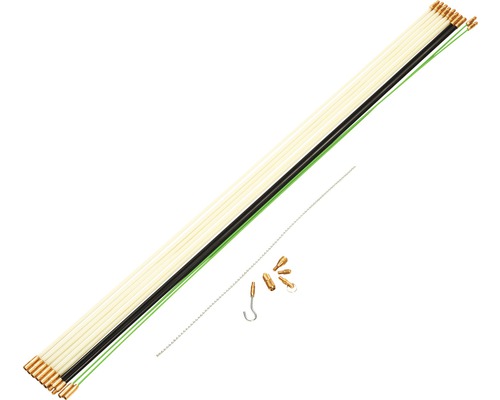 Kaminzugreinigungsset mit Stangen, Bürste und Werkzeugen