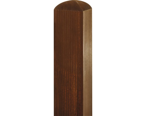 Poteau Konsta raboté 9 x 9 x 100 cm marron Poteau en bois avec extrémité arrondie