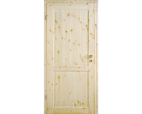 Porte en bois avec ensemble de poignées et serrure