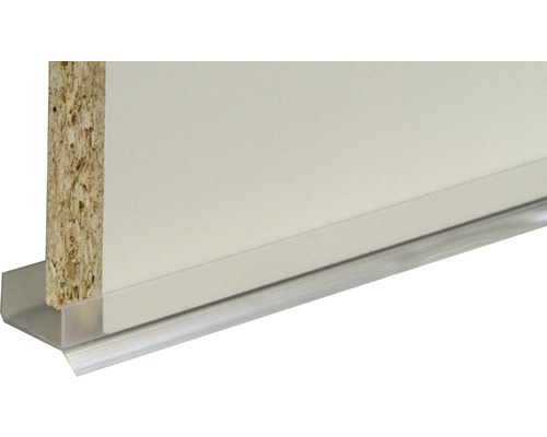 Profil d’étanchéité pour plinthe 19 mm transparent longueur : 3 m Plinthe en aluminium avec panneau en bois composite