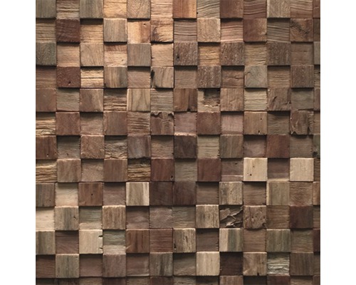 Parement mural en blocs de bois