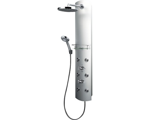 Panneau de douche avec thermostat Schulte DuschMaster avec poignées standard aluminium/ chrome D9675 41-0