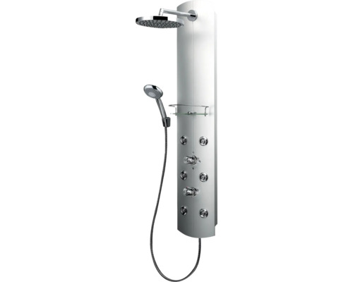 Panneau de douche avec thermostat Schulte DuschMaster avec poignées standard aluminium/ chrome D9675 41 Panneau de douche avec thermostat Schulte DuschMaster avec poignées standard aluminium/ chrome D9675 41