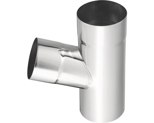 Dérivation de tuyau Zambelli zinc-titane rond 72° pour taille de gouttière 250 mm dérivation Ø 60 mm Raccord en T pour tuyaux de poêle en métal
