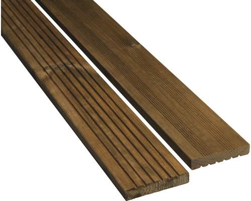 Planche pour terrasse KDI Teak strié/Rainuré 28x145x3000