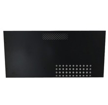 Plaque métallique noire avec perforations pour la ventilation