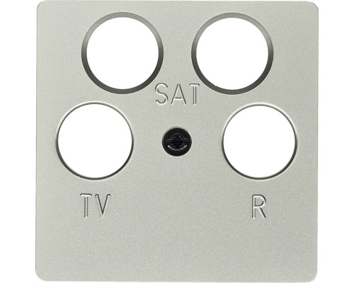 Berker 148404 plaque centrale pour prise d'antenne 4 trous SAT-TV K1 inox mat Cache pour prise TV, SAT et radio