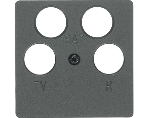 Disque central pour prise d'antenne 4 trous Berker K1/K5 anthracite/mat 1484 16 06 Plaque de recouvrement pour raccordements TV, SAT et radio