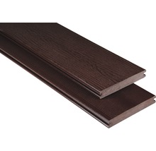 Planche pour terrasse WPC massif avec structure marron chocolat 20x145x3000 mm-thumb-0