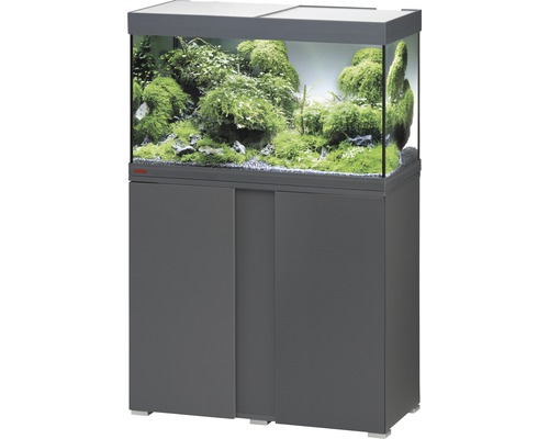 Kit complet d'aquarium EHEIM Vivaline 126 LED avec éclairage à LED, chauffage, filtre et meuble bas anthracite