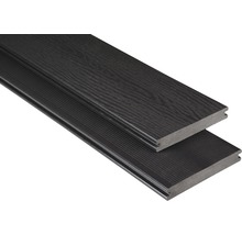 Planche pour terrasses Konsta WPC profilé plein avec structure gris-brun 20x145 mm (produit au mètre)-thumb-0