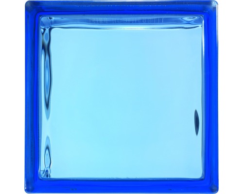 Brique de verre Welle bleu 19x19x8cm