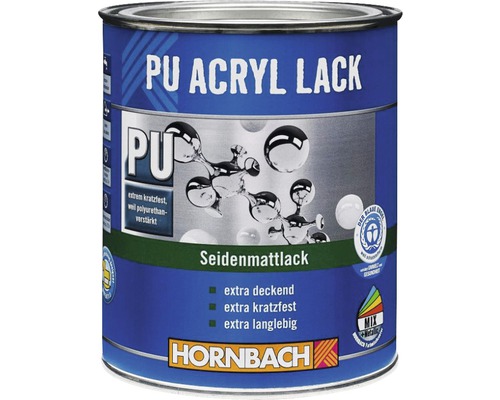 Boîte de laque acrylique PU, laque satinée de Hornbach