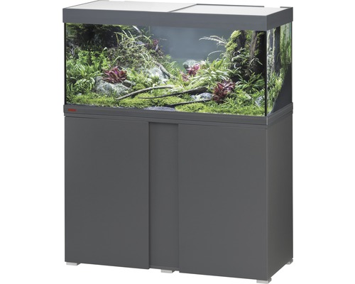 Kit complet d'aquarium EHEIM Vivaline 180 LED avec éclairage à LED, chauffage, filtre et meuble bas anthracite