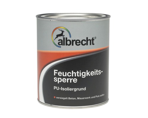 Couche isolante anti-humidité Albrecht, 750 ml Albrecht Barrière contre l''humidité Primaire d''isolation PU pour béton, maçonnerie et enduit
